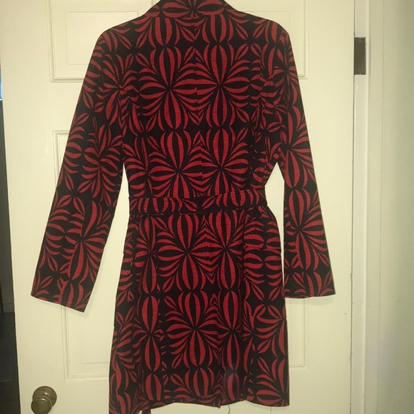 ❤️Long button down cardigan jacket L red black - Picture 6 of 8